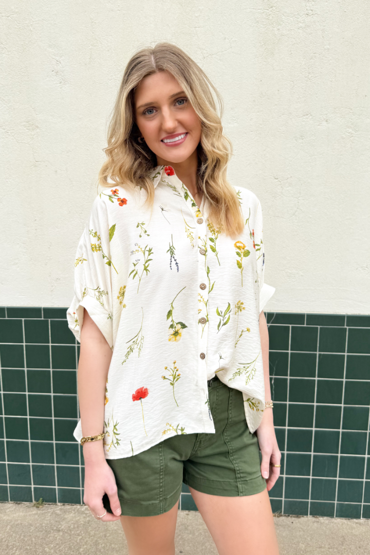 Goldie Floral Top-1- Tops-Umgee-Usher & Co - Women's Boutique Located in Atoka, OK and Durant, OK