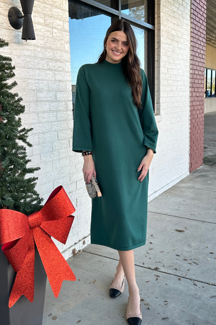 Brisk Days Dress-Pine-6- Dress/Romp/Jump-ENTRO-Usher & Co - Women's Boutique Located in Atoka, OK and Durant, OK