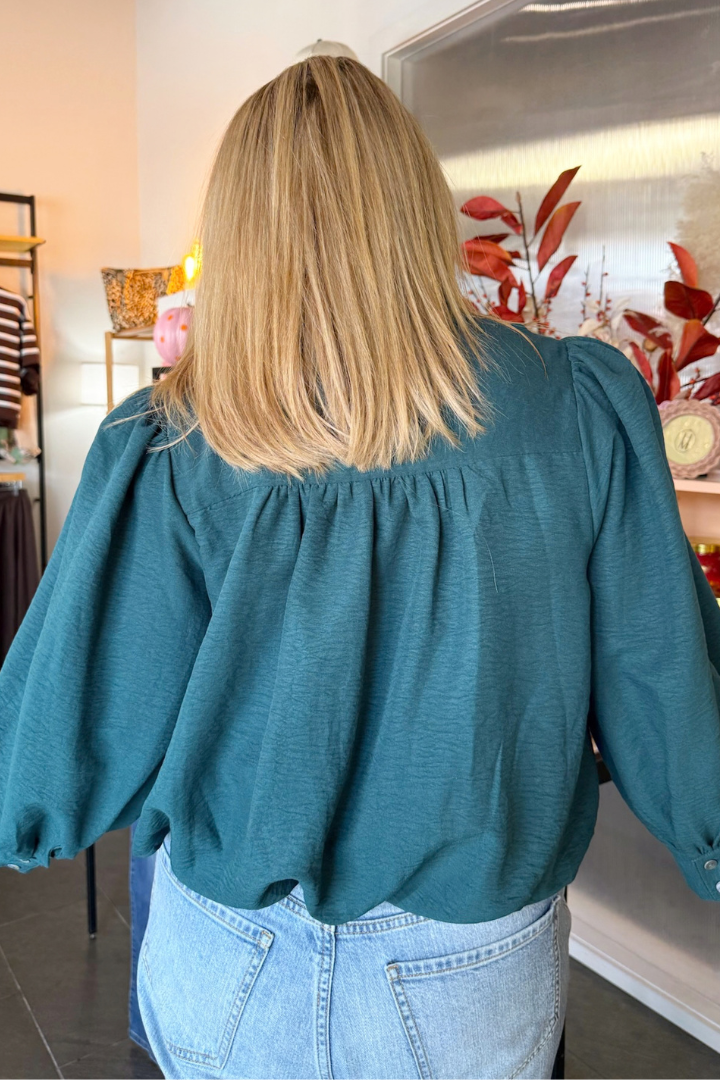 Timeless Romance Top-Green-1- Tops-ENTRO-Usher & Co - Women's Boutique Located in Atoka, OK and Durant, OK