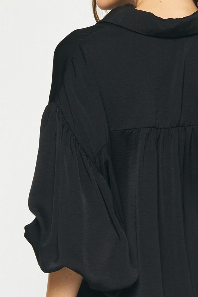 Gwyneth Blouse-Black-Long Sleeve Tops-Entro-Usher & Co - Women's Boutique Located in Atoka, OK and Durant, OK