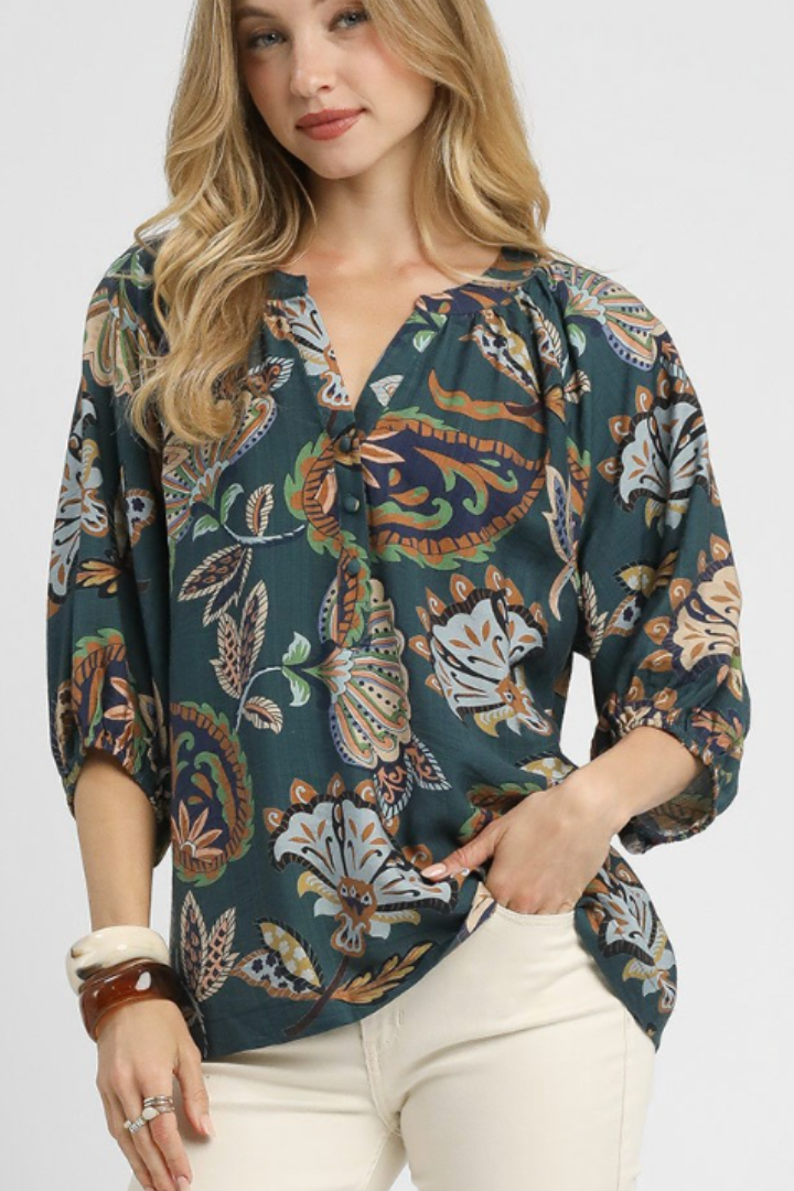 Haisley Top-1- Tops-Umgee-Usher & Co - Women's Boutique Located in Atoka, OK and Durant, OK