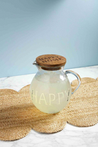 Happy Glass Pitcher-11- Gift/Home-MUD PIE-Usher & Co - Women's Boutique Located in Atoka, OK and Durant, OK