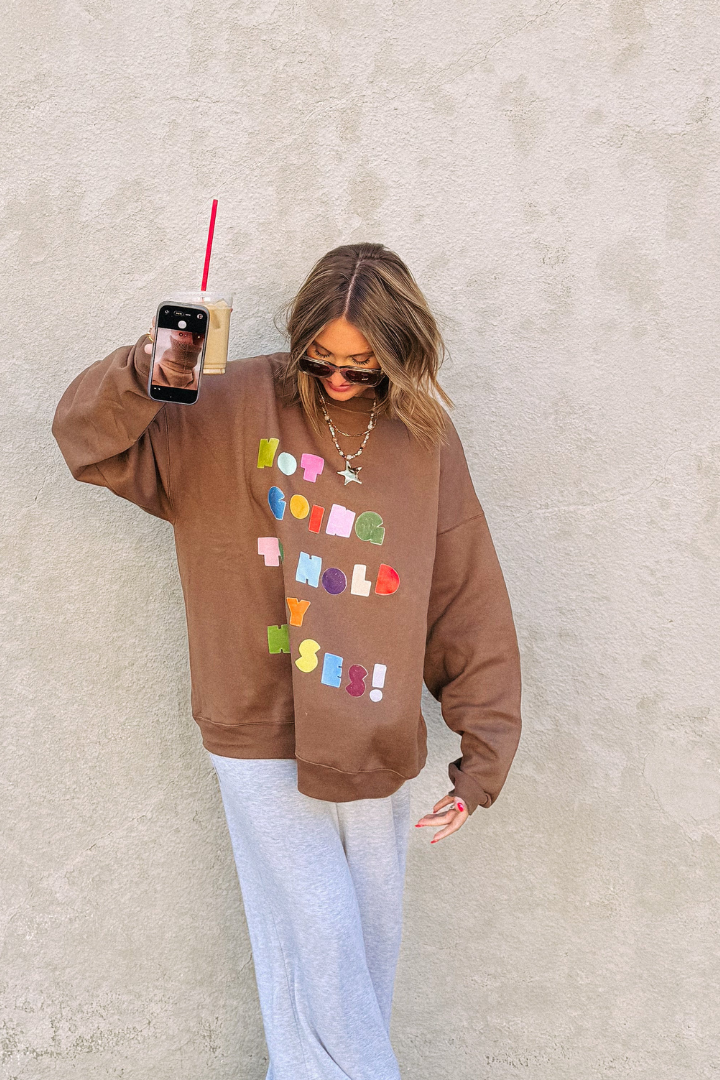 Not Going To Hold My Horses Sweatshirt-1- Tops-Etta + East-Usher & Co - Women's Boutique Located in Atoka, OK and Durant, OK