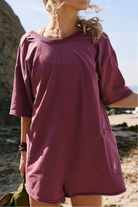 FP Movement: Hot Shot Tee Romper-Clove-6- Dress/Romp/Jump-Free People Movement-Usher & Co - Women's Boutique Located in Atoka, OK and Durant, OK