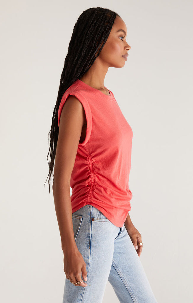 Z Supply: Lorelie Shirred Top-Tank Tops-Z SUPPLY-Usher & Co - Women's Boutique Located in Atoka, OK and Durant, OK