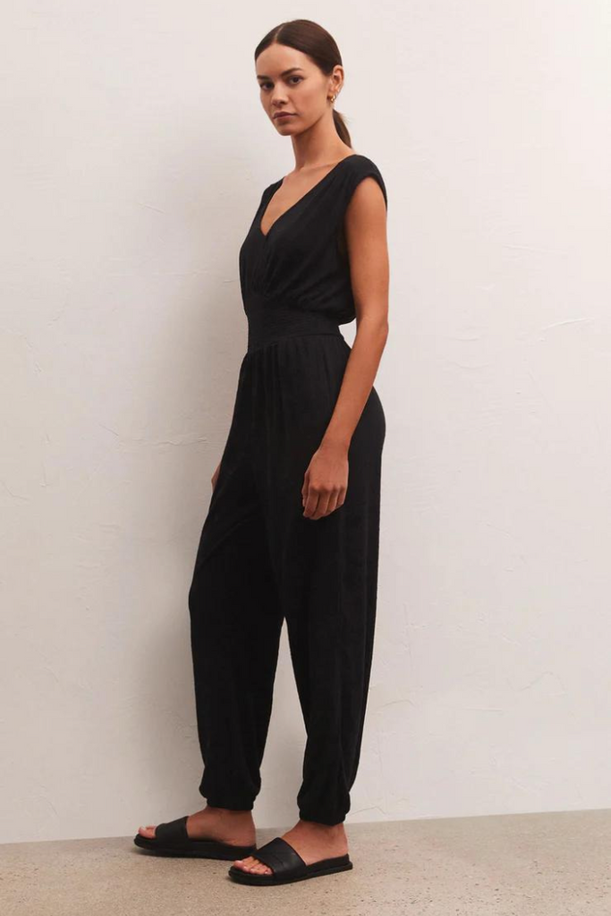 Z Supply: Indy Knit Jumpsuit-Black-Jumpsuits-Z SUPPLY-Usher & Co - Women's Boutique Located in Atoka, OK and Durant, OK