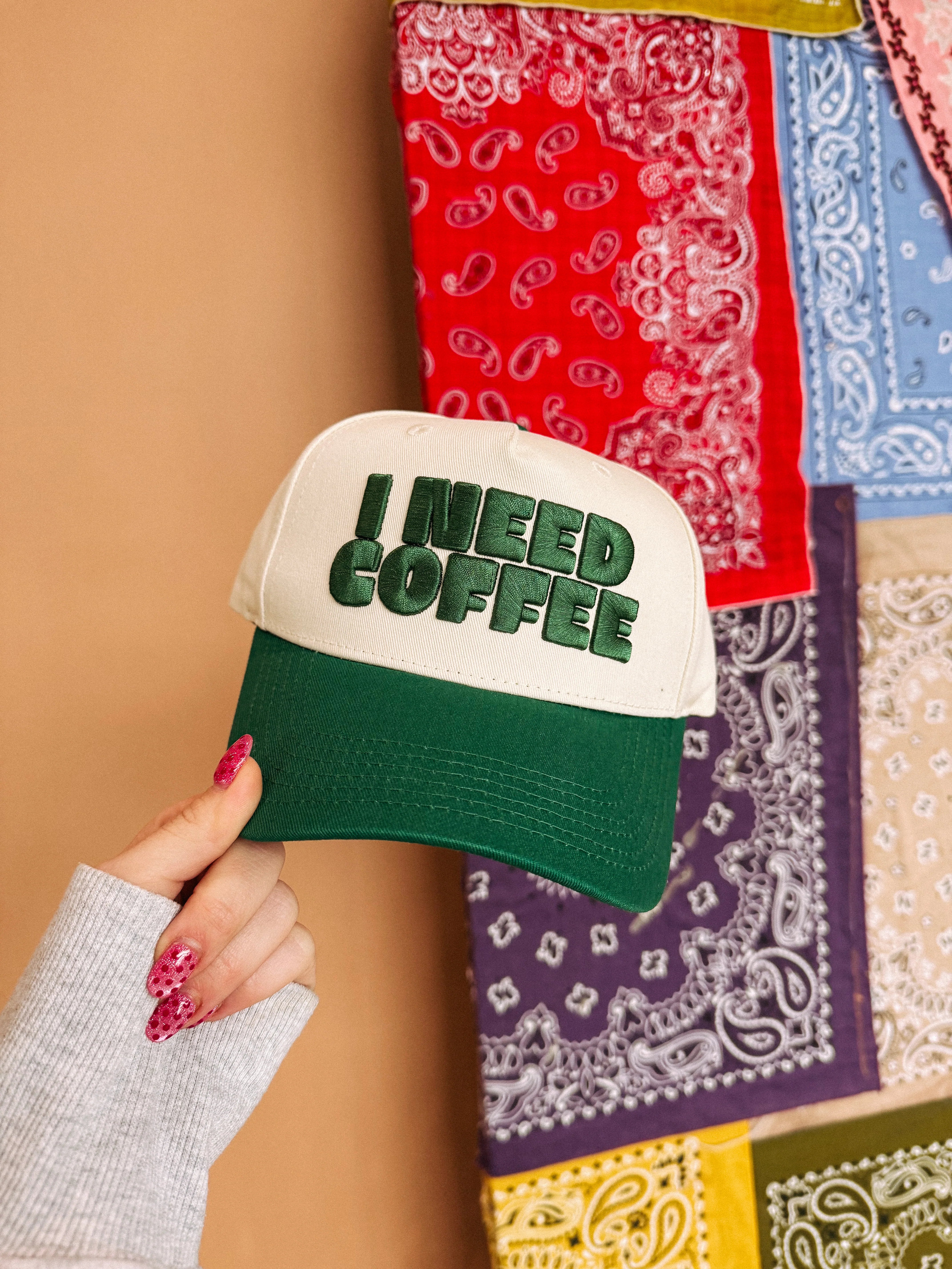 I Need Coffee Trucker Hat-8- Accessory-Etta + East-Usher & Co - Women's Boutique Located in Atoka, OK and Durant, OK
