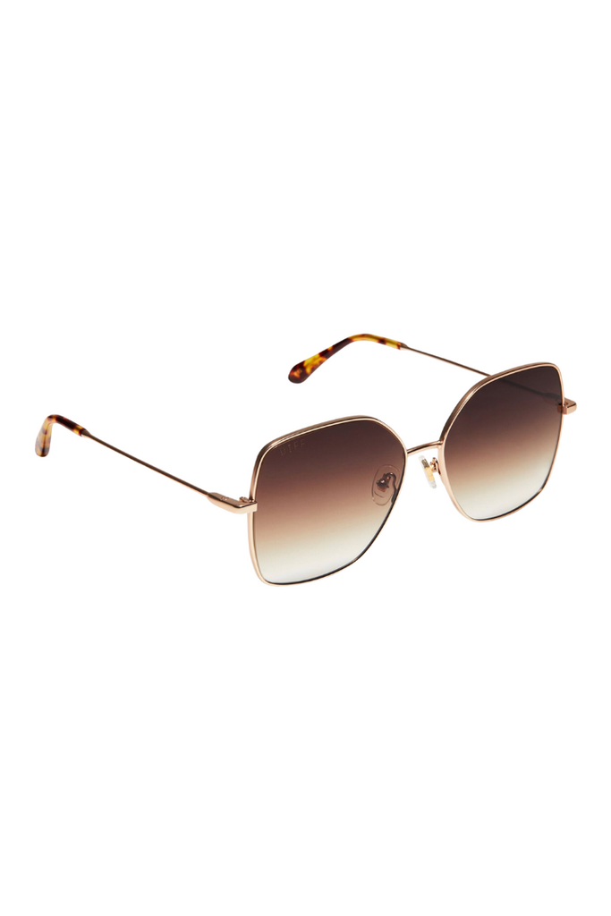 DIFF: Iris-Matte Gold+Sharp Brown Gradient-Sunglasses-DIFF-Usher & Co - Women's Boutique Located in Atoka, OK and Durant, OK