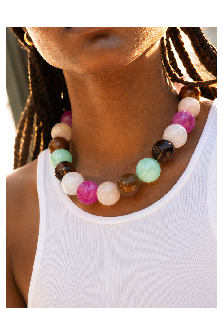 Baublebar: Jane Beaded Necklace - Pink Multi-7- Jewelry-Baublebar-Usher & Co - Women's Boutique Located in Atoka, OK and Durant, OK