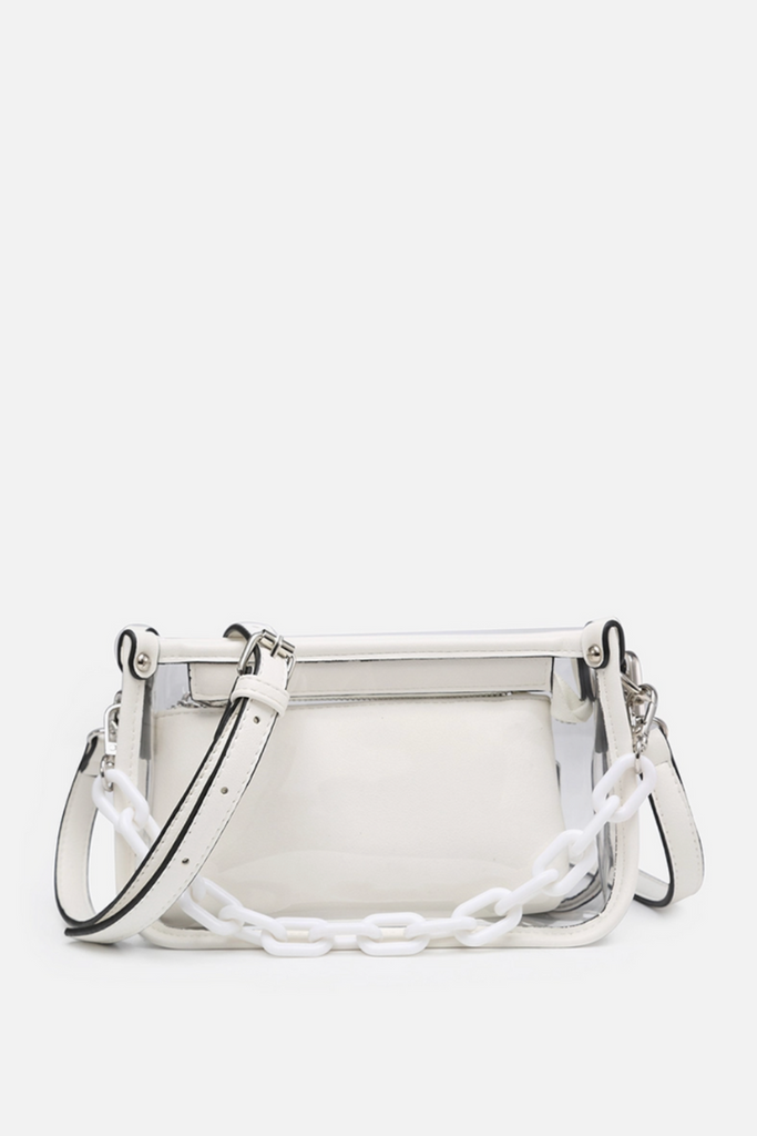 Jessica Clear Crossbody w/ Chain-Bags & Wallets-Jen & Co-Usher & Co - Women's Boutique Located in Atoka, OK and Durant, OK