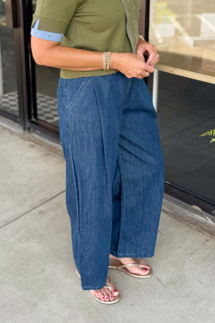 Joanna Trousers-5- Denim-Miou Muse-Usher & Co - Women's Boutique Located in Atoka, OK and Durant, OK