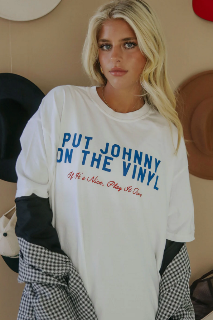 Put Johnny On The Vinyl Tee-Graphic Tees-Charlie Southern-Usher & Co - Women's Boutique Located in Atoka, OK and Durant, OK