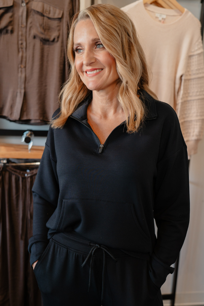 Keely Top-Black-Long Sleeve Tops-THREAD AND SUPPLY-Usher & Co - Women's Boutique Located in Atoka, OK and Durant, OK