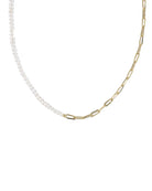 Kendra Scott: Markie Half Chain Necklace-Gold Freshwater Cultured Pearl-7- Jewelry-Kendra Scott-Usher & Co - Women's Boutique Located in Atoka, OK and Durant, OK