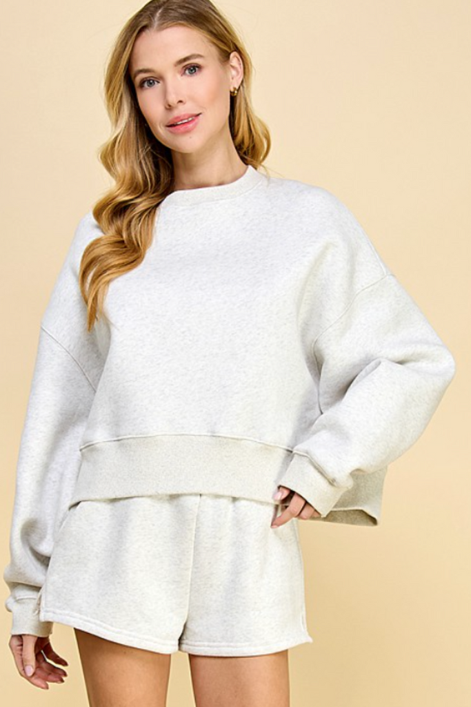 Kimmi Sweatshirt-Gray-Long Sleeve Tops-TCEC-Usher & Co - Women's Boutique Located in Atoka, OK and Durant, OK