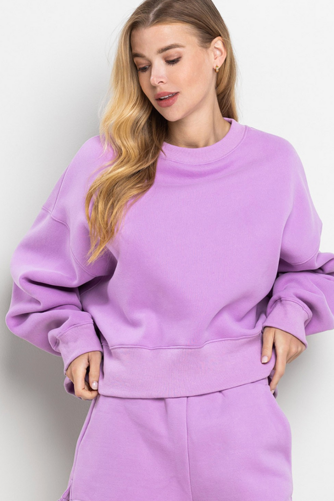 Kimmi Sweatshirt-Lavender-Long Sleeve Tops-TCEC-Usher & Co - Women's Boutique Located in Atoka, OK and Durant, OK