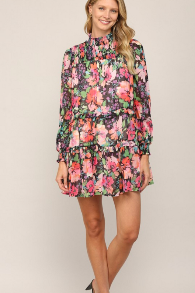 Laurel Floral Dress-Dresses-Fate-Usher & Co - Women's Boutique Located in Atoka, OK and Durant, OK