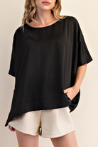 Leandra Top-Black-1- Tops-Glam-Usher & Co - Women's Boutique Located in Atoka, OK and Durant, OK