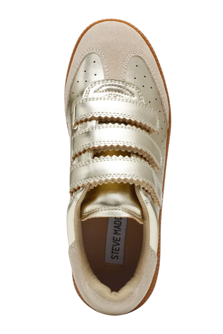 Steve Madden Gold Velcro Sneakers Steve Madden: Momentum-Gold