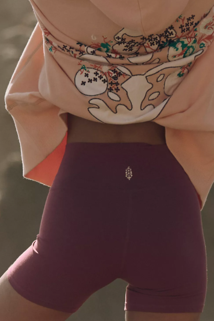 FP Movement: Never Better Biker Short-Clove-14-DISTRESSED-Free People Movement-Usher & Co - Women's Boutique Located in Atoka, OK and Durant, OK