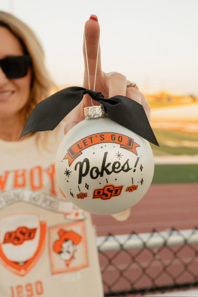 OSU Glass Ornament-Holidays-Valliant Gifts-Usher & Co - Women's Boutique Located in Atoka, OK and Durant, OK