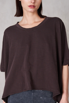 Ozzi Boxy Tee-Chocolate-1- Tops-Labiz-Usher & Co - Women's Boutique Located in Atoka, OK and Durant, OK
