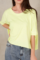 Ozzi Boxy Tee-Lemon Lime-1- Tops-Labiz-Usher & Co - Women's Boutique Located in Atoka, OK and Durant, OK