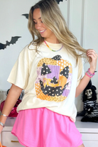 Patchwork Pumpkin Tee-1- Tops-Poppy & Pine-Usher & Co - Women's Boutique Located in Atoka, OK and Durant, OK