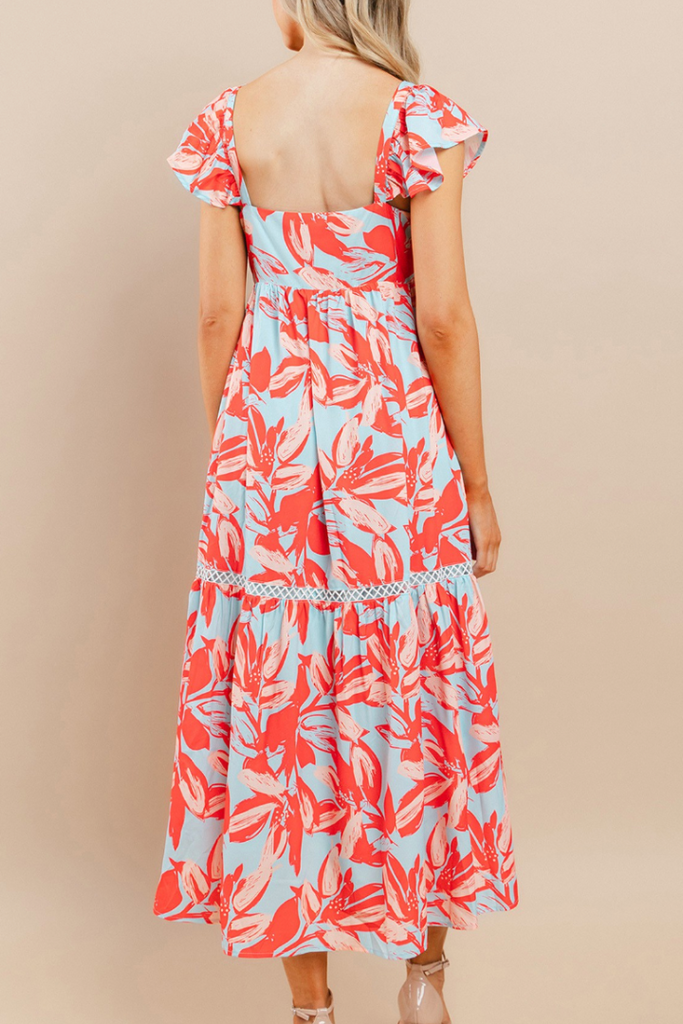 Patricia Floral Midi Dress-Dresses-TCEC-Usher & Co - Women's Boutique Located in Atoka, OK and Durant, OK