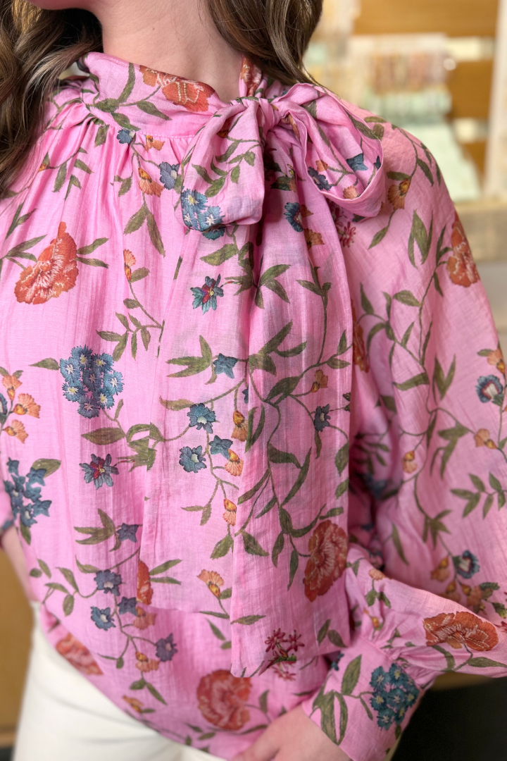 Peony Blouse-Pink-1- Tops-ENTRO-Usher & Co - Women's Boutique Located in Atoka, OK and Durant, OK