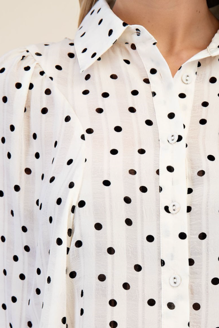 Polly Button Down Blouse-1- Tops-Glam-Usher & Co - Women's Boutique Located in Atoka, OK and Durant, OK
