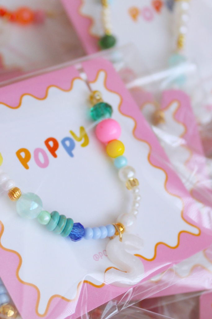 Initial Bead Necklaces-Necklaces-Poppy Dot Co-Usher & Co - Women's Boutique Located in Atoka, OK and Durant, OK