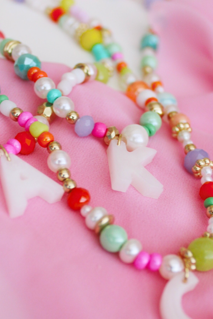 Initial Bead Necklaces-Necklaces-Poppy Dot Co-Usher & Co - Women's Boutique Located in Atoka, OK and Durant, OK