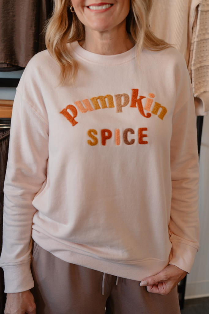 Pumpkin Spice Sweatshirt-Graphic Sweatshirts-Shiraleah-Usher & Co - Women's Boutique Located in Atoka, OK and Durant, OK