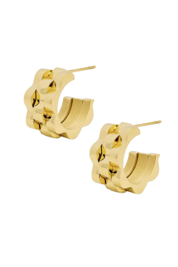 Rolly Baby Hoops-Gold-Earrings-BRACHA-Usher & Co - Women's Boutique Located in Atoka, OK and Durant, OK