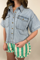 Roree Denim Top-1- Tops-Wishlist-Usher & Co - Women's Boutique Located in Atoka, OK and Durant, OK