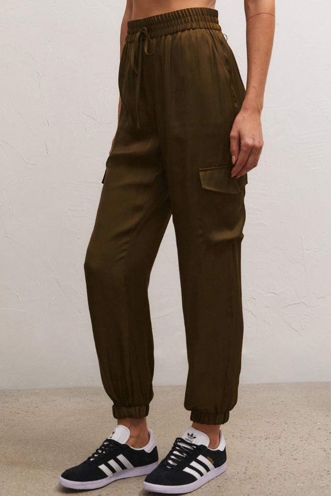 Z Supply: Rory Cargo Jogger-Kelp-Pants-Z SUPPLY-Usher & Co - Women's Boutique Located in Atoka, OK and Durant, OK