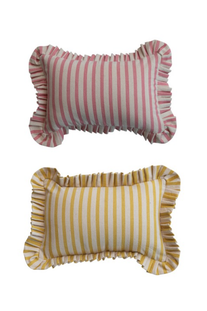 Ruffle Lumbar Pillow-11- Gift/Home-Hazel Mazel-Usher & Co - Women's Boutique Located in Atoka, OK and Durant, OK