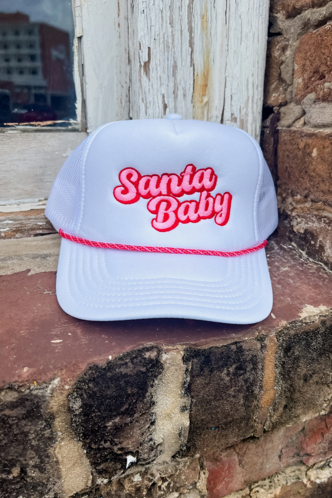 Santa Baby Trucker Hat-Hats-Pierce + Pine-Usher & Co - Women's Boutique Located in Atoka, OK and Durant, OK
