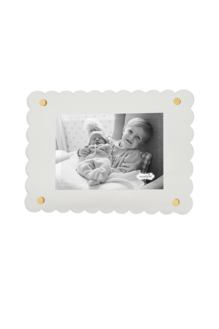Scalloped Acrylic Frame-11- Gift/Home-MUD PIE-Usher & Co - Women's Boutique Located in Atoka, OK and Durant, OK