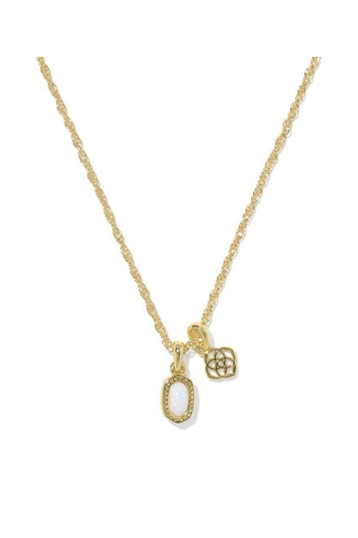 Kendra Scott: Mini Elisa Dira Necklace - Gold Green Lab Opal-7- Jewelry-Kendra Scott-Usher & Co - Women's Boutique Located in Atoka, OK and Durant, OK