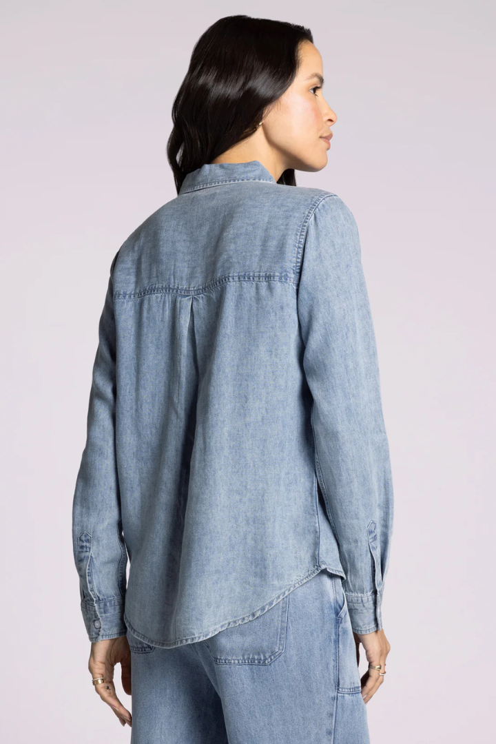 Shay Chambray Button Down-1- Tops-THREAD AND SUPPLY-Usher & Co - Women's Boutique Located in Atoka, OK and Durant, OK