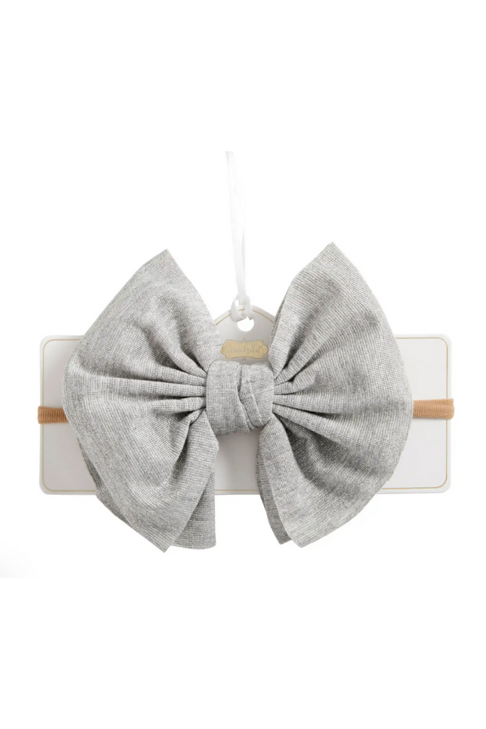 Grey Shimmer Bow Headband-Baby-Mudpie-Usher & Co - Women's Boutique Located in Atoka, OK and Durant, OK