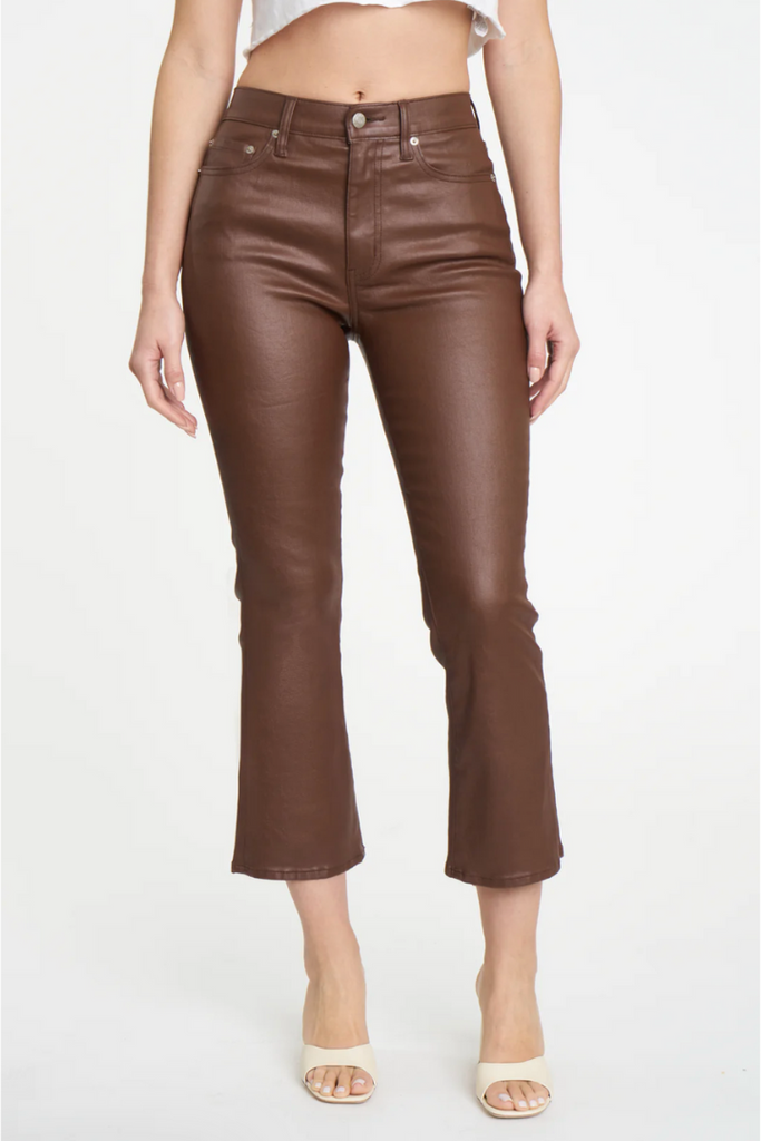 Daze: Shy Girl-Coated Espresso-Pants-DAZE-Usher & Co - Women's Boutique Located in Atoka, OK and Durant, OK