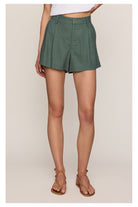 Z Supply: Vantage Linen Short - Everglade-4- Bottoms-Z Supply-Usher & Co - Women's Boutique Located in Atoka, OK and Durant, OK