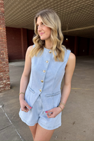 Sophia Denim Vest-1- Tops-Needi-Usher & Co - Women's Boutique Located in Atoka, OK and Durant, OK