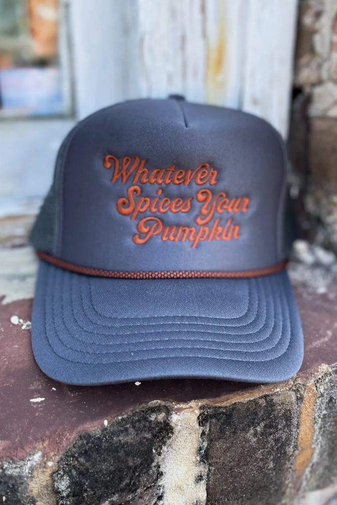 Whatever Spices Your Pumpkin Trucker Hat-Hats-Pierce + Pine-Usher & Co - Women's Boutique Located in Atoka, OK and Durant, OK
