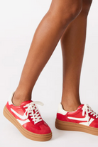Steve Madden: Dodge Sneakers-Red Multi-9- Shoes-Steve Madden-Usher & Co - Women's Boutique Located in Atoka, OK and Durant, OK