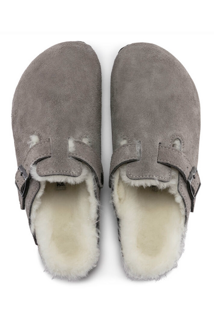 Birkenstock: Boston-Stone Coin Shearling-Slippers-Birkenstock-Usher & Co - Women's Boutique Located in Atoka, OK and Durant, OK