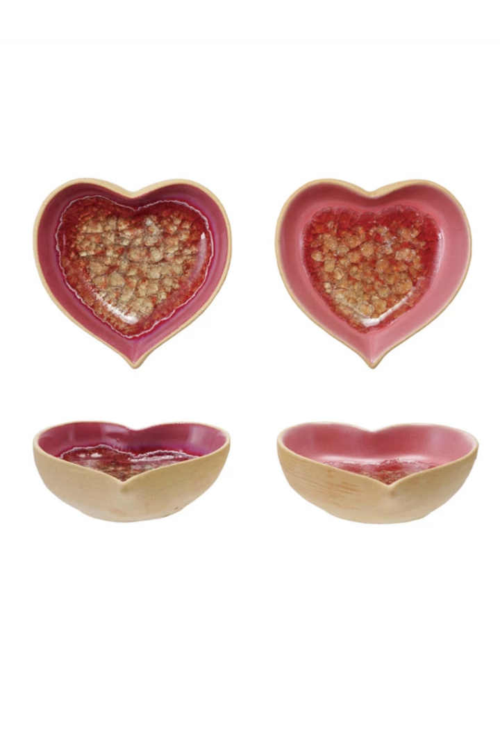 Stoneware Heart Ring Dish-11- Gift/Home-CREATIVE CO-OP-Usher & Co - Women's Boutique Located in Atoka, OK and Durant, OK
